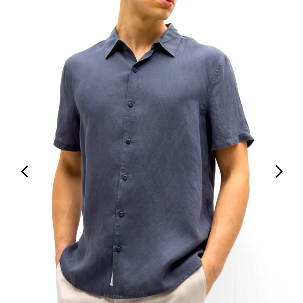 Men’s Onia linen off white button down t shirt (medium)